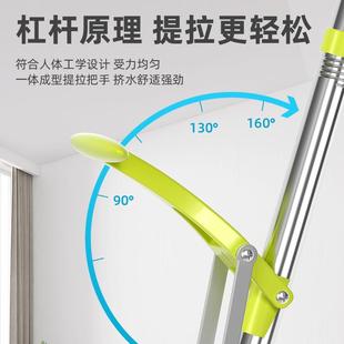 挤拖水大633号棉胶把家用吸水拖把拖布免手洗 海绵拖把滚头轮式