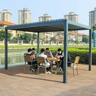 户室外凉亭灰ONG色花星空棚简约休闲外别墅遮园防晒阳凉亭全铝合