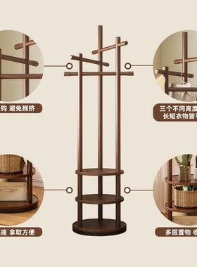 实木旋转帽架置落地衣架卧A1119YMJ家用物架立式衣服架子客厅挂衣