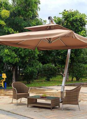 户外庭院露台遮伞七字阳方形大吊可印伞LOGO金加粗铝合95450太阳