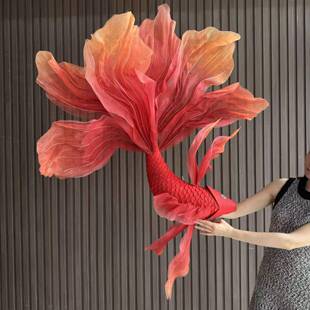 巨型纸XCG艺锦鲤鱼花鱼纱艺锦人鲤金美陈装饰户外情节点景装饰