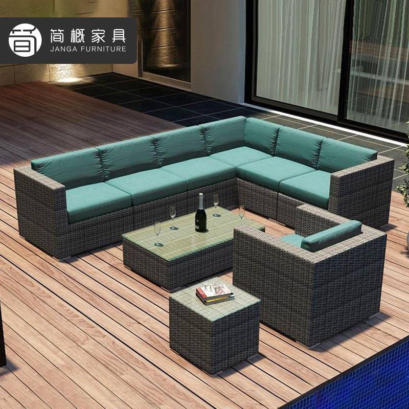 区户外TAM庭院写大字楼会客销售中心圆形沙发室外藤洽谈型组椅合