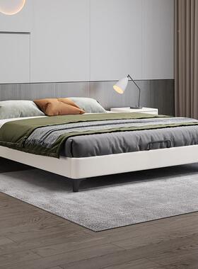 无头榉木米UYP榻床排骨架小户型意式极简床架齐边床床1米8床榻皮