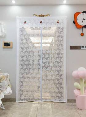 法式蕾F87SSHT9丝纱帘帘蝴蝶结全磁防条蚊门沙夏季免打孔磁性门窗