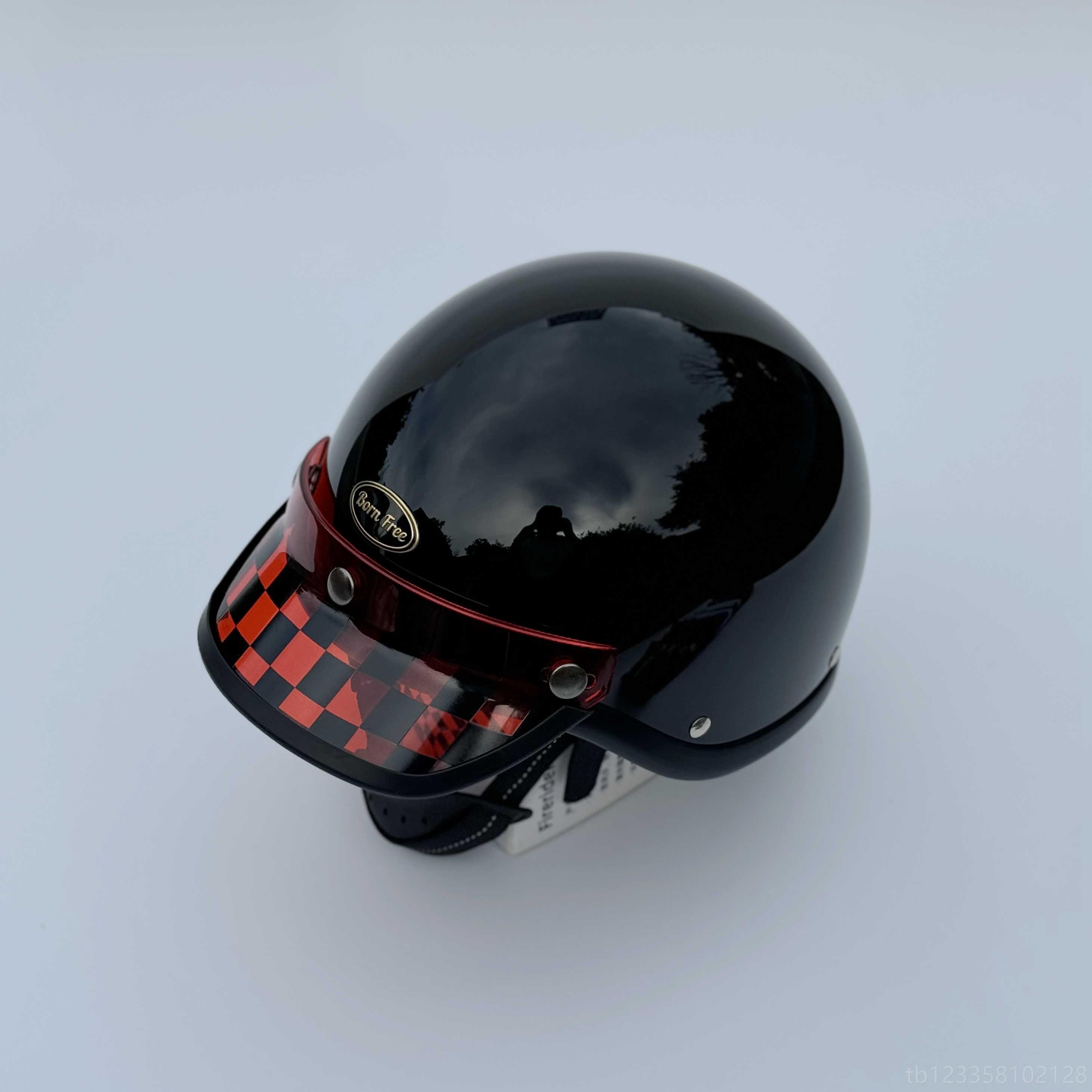 正品bornfree头车盔日式复古半装饰机盔Shor代ty哈雷60年男女夏季