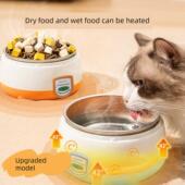 猫咪恒温加热饮水机酸奶机饮水器冬季 罐头猫喝水碗宠物不锈钢水碗