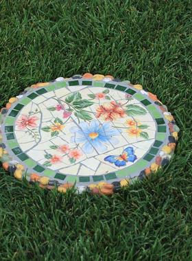 包邮 田园植物别墅庭院脚踏石户外花园踏板汀步石室外景观装饰品