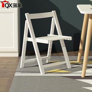 强象现代简约实木折叠餐椅大人家用餐厅椅子北欧风橡木餐椅P-003