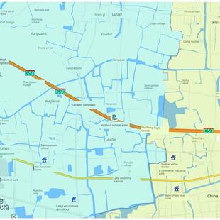 吴兴区地图1.15m湖州市家用折叠高清办公室书房装饰画墙贴
