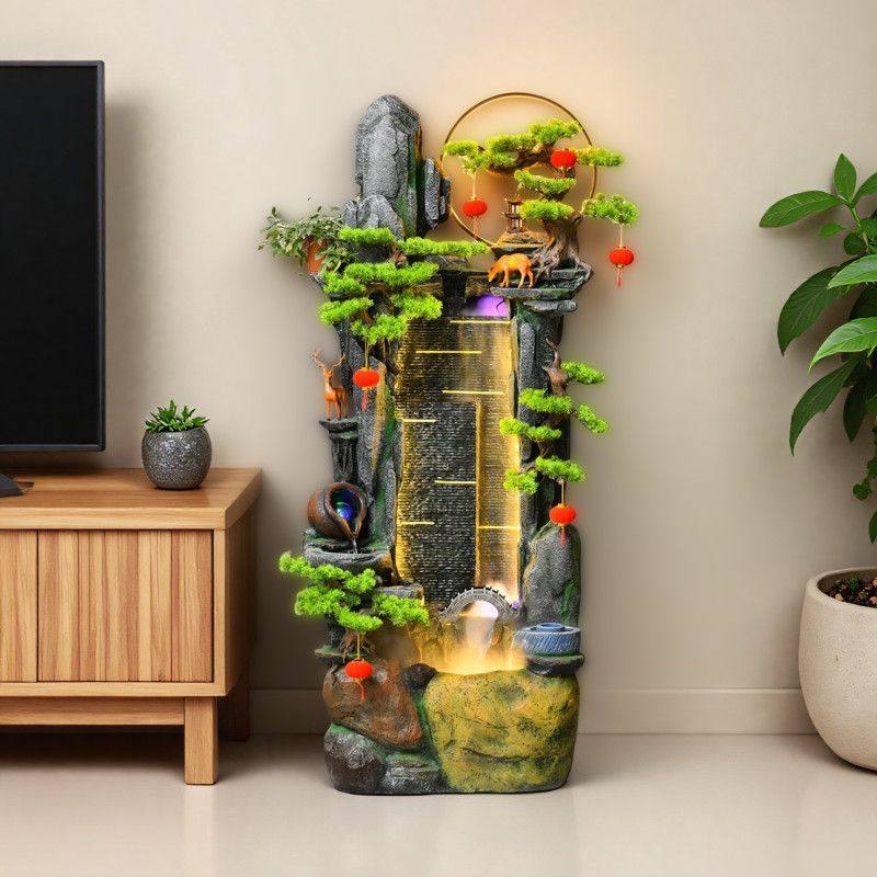新中式假山流水喷泉摆件