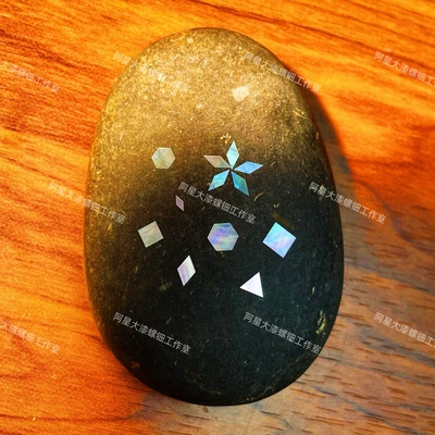 圆形螺钿片螺钿花大漆漆器镶嵌