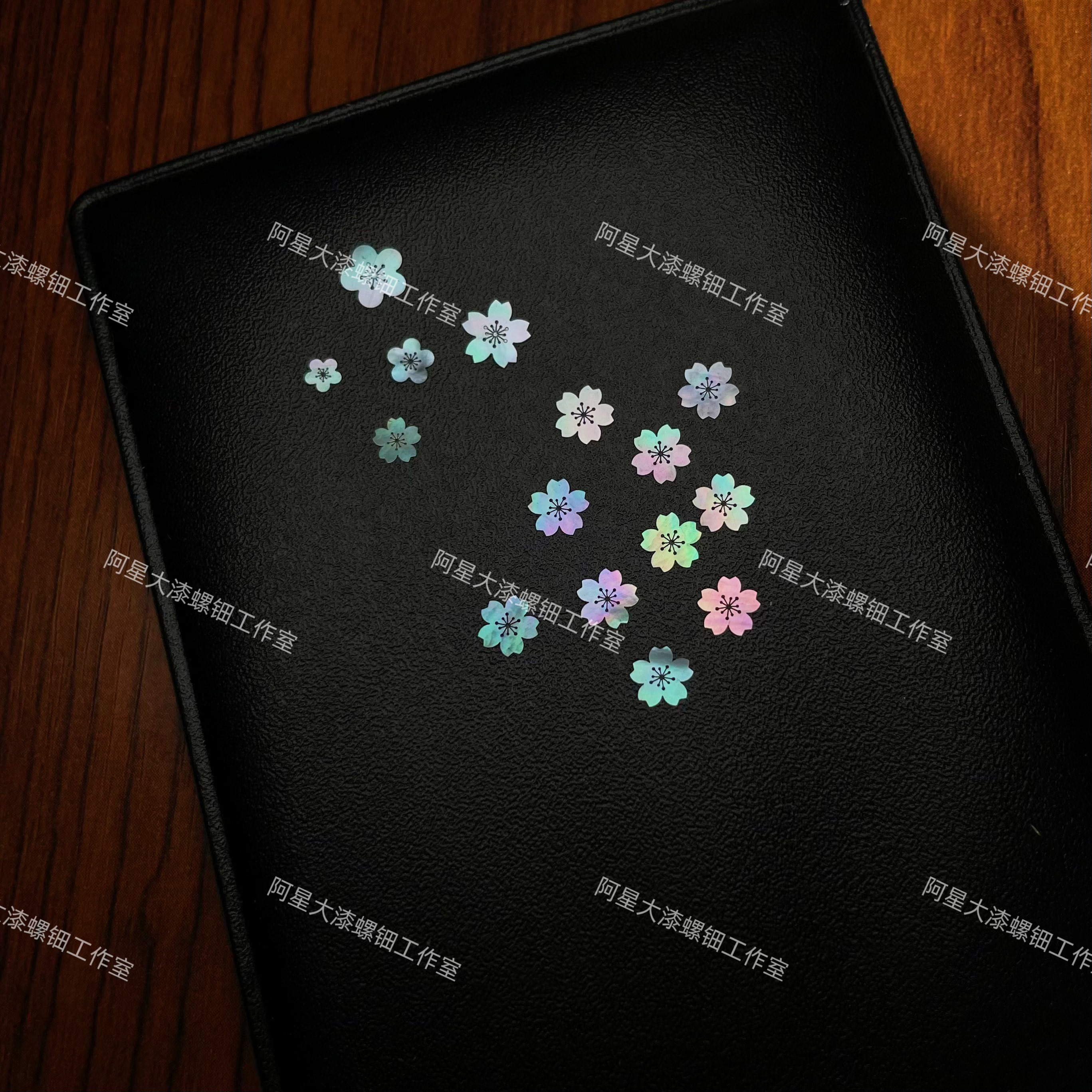 螺钿花大漆螺钿漆艺镶嵌漆画美甲