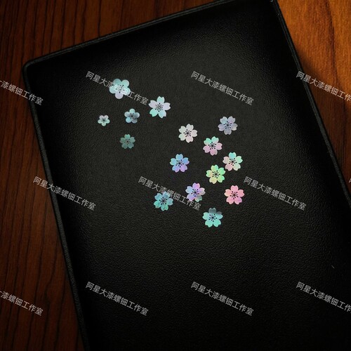 螺钿花大漆螺钿漆艺镶嵌漆画美甲