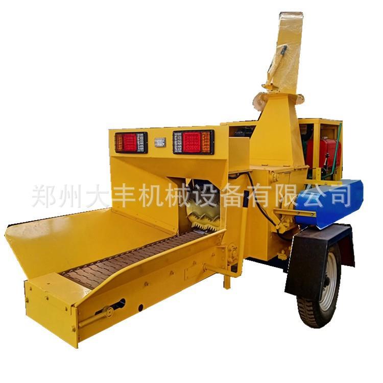 压辊进料园林废弃物粉碎处理树皮枝条削片机大型移动式鲜树枝破碎