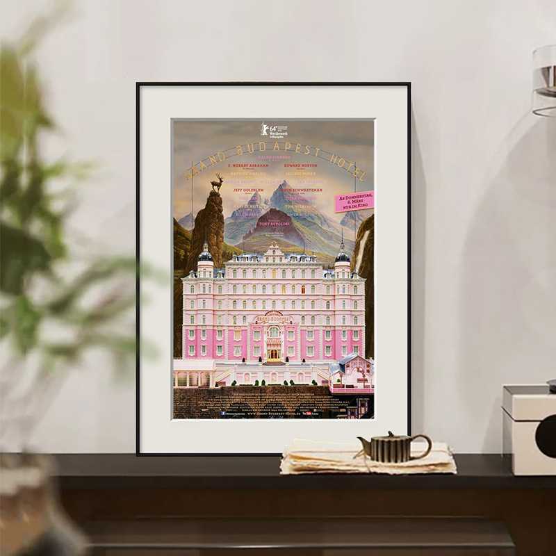 布达佩斯大饭店小众风景装饰画北欧卧室走廊挂画民宿艺术摆画壁画