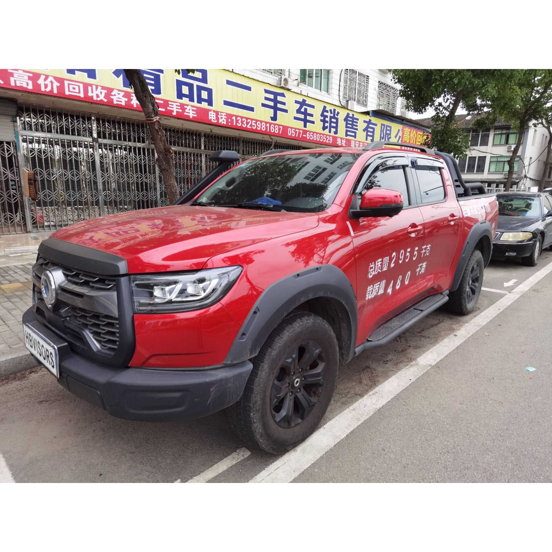 适用于2019长城炮POER加宽晴雨挡 不锈钢雨眉 装饰改装遮雨