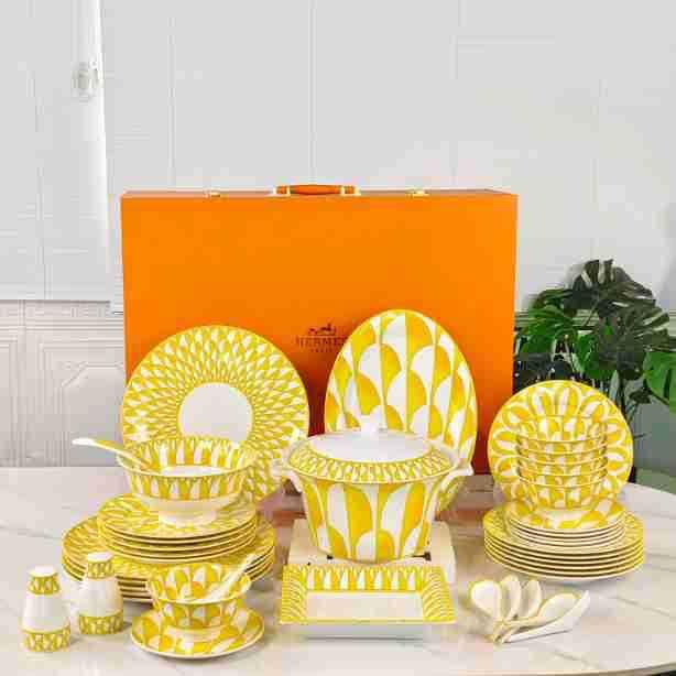 爱家阳光系列43件餐具套装高档家用餐具碗勺餐盘汤锅鱼盘组合送礼