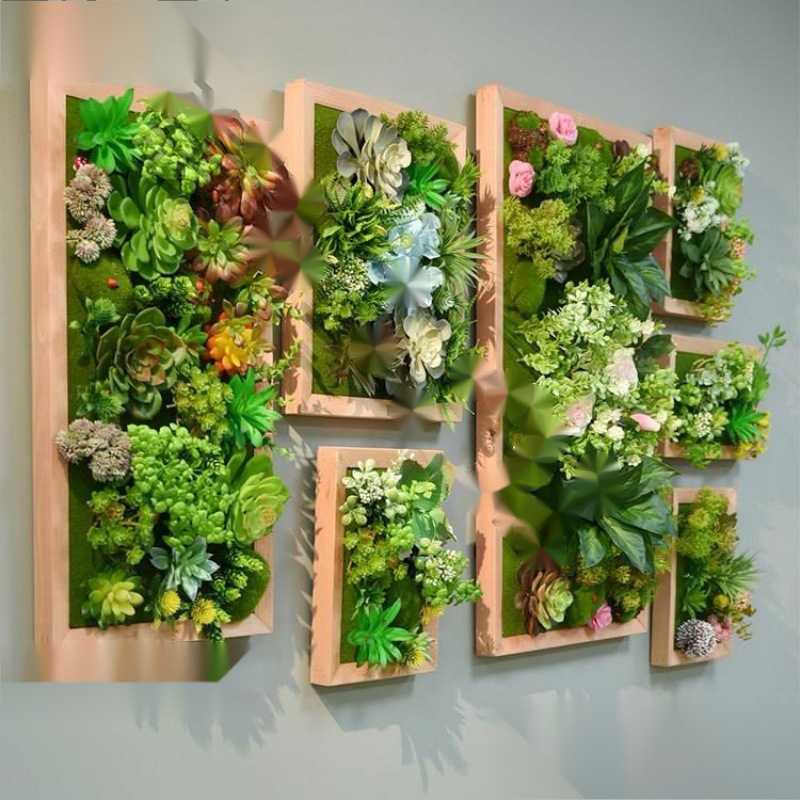 仿真多肉绿植装饰框北欧植物壁挂装饰摆件