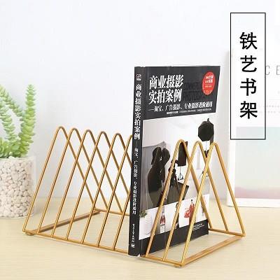 。书桌桌面书架置物架桌上小型铁艺不锈钢书架多层收纳书柜
