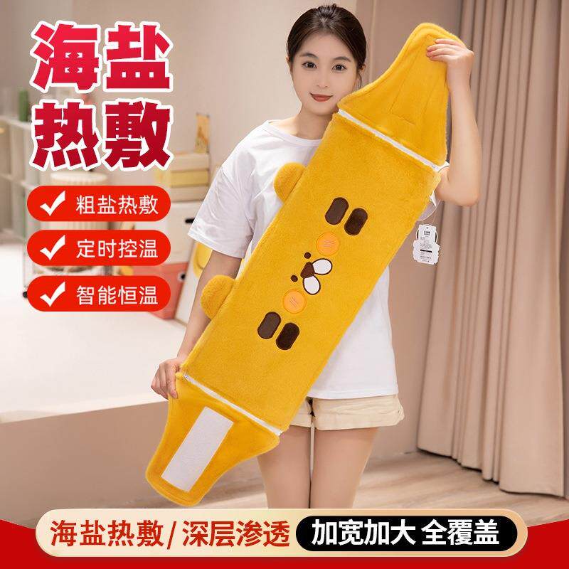 卡通比鲁斯盐袋电加热盐袋粗海盐热敷包暖身热水袋家用热敷护腰带