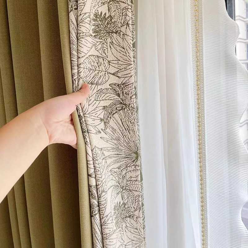?雪尼尔加厚提花窗帘复古美式轻奢窗帘轻法式卧室客厅新款布遮光