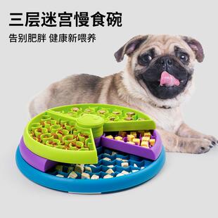 宠物三层慢食碗趣味益智旋转慢食狗狗猫咪防噎饭二合一喂食器