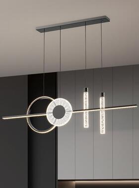 北欧餐厅吊灯现代简约轻奢led极简丹麦设计师吧台饭厅一字长条灯