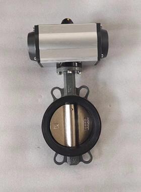 气动对夹蝶阀 钢体衬胶球板双作用气动蝶阀厂家供应天津D671J-10C