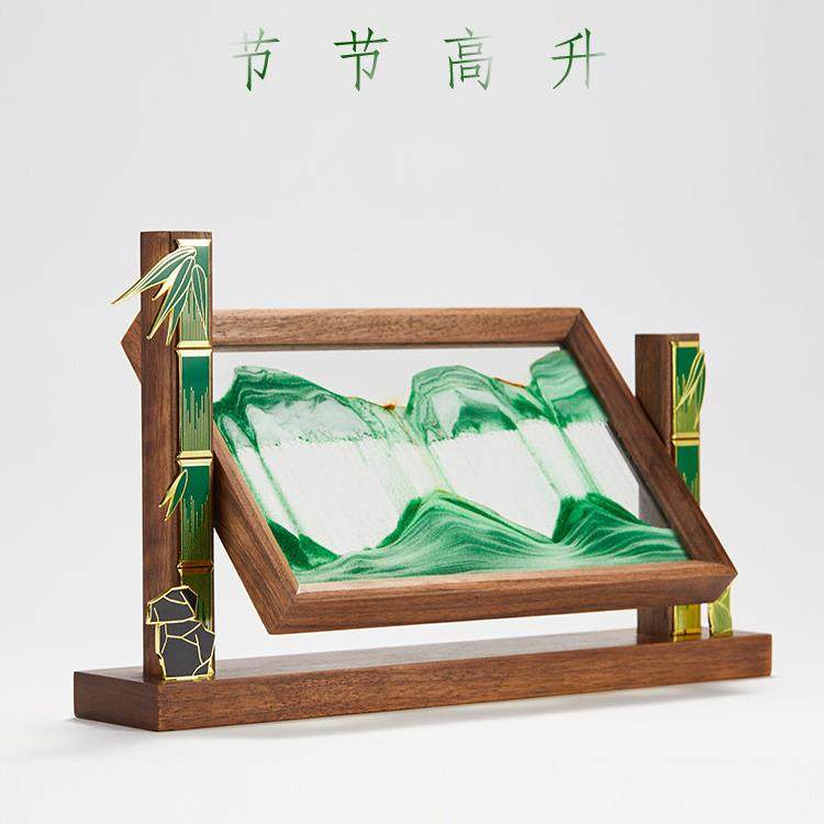 马鹿节节高升竹子高档摆件流沙画高端大气办公室客厅玄关装饰礼物,家居饰品,装饰摆件,淘宝优惠券,粉丝福利购,淘宝优惠卷