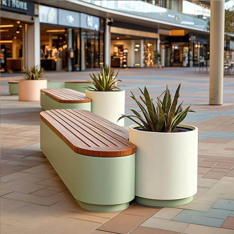 户外定制花箱座椅坐凳一体广场商业街休息凳铁艺花槽花箱座椅组合,商业/办公家具,公共椅,淘宝优惠券,粉丝福利购,淘宝优惠卷