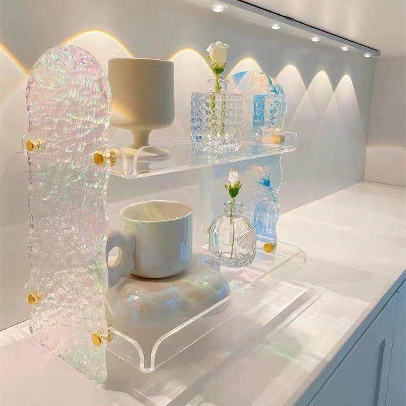 炫彩杯架亚克力杯子置物架香水护肤品化妆品梳妆台收纳展示客厅