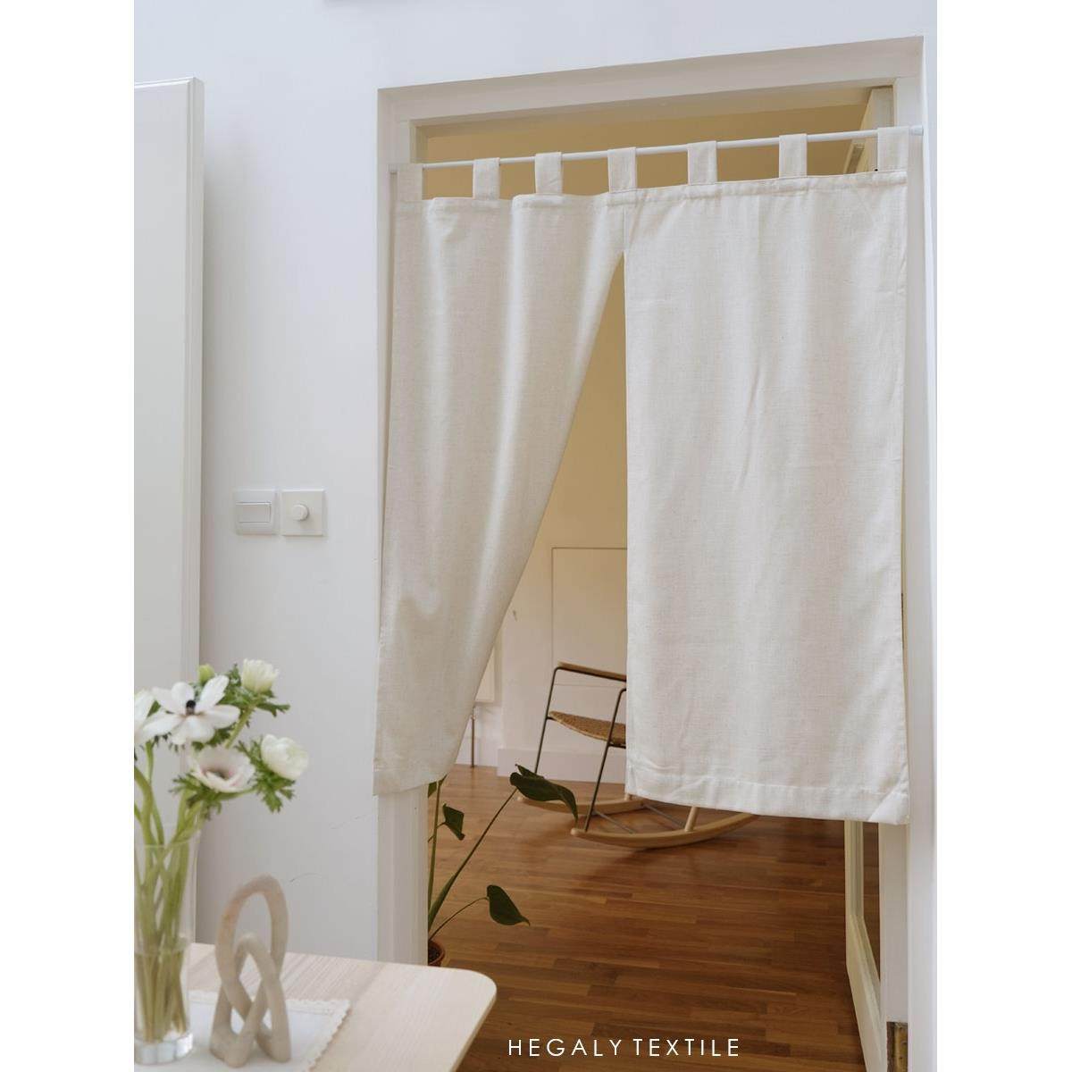 日式亚麻门帘分片吊带款布艺定制半帘窗帘卧室隔断帘ins风网红帘