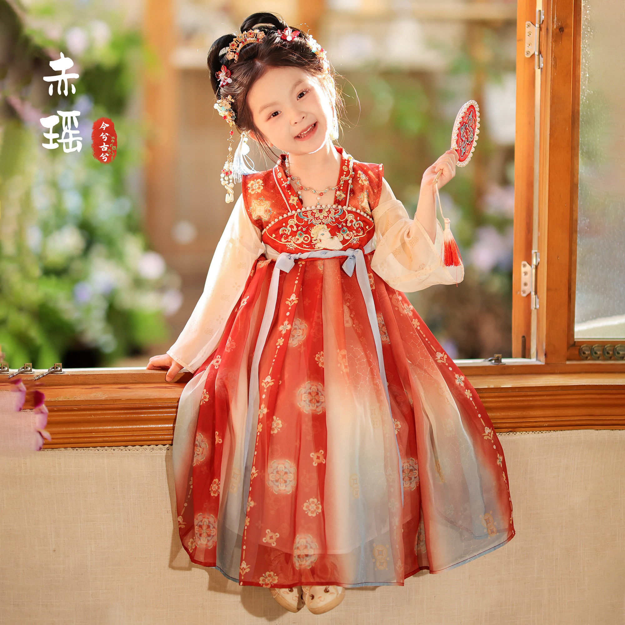 女童汉服连衣裙春秋季马年新款儿童超仙古风裙子中式唐装