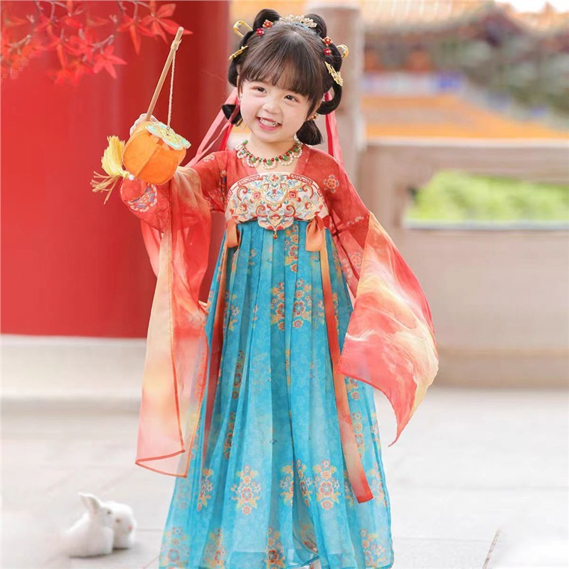 汉服女童2025新款高端儿童古风裙子中秋公主连衣裙中国风古装