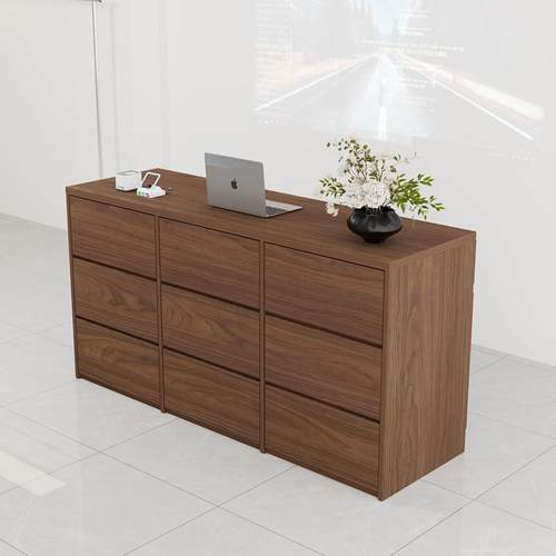 中古风收银柜台服装店铺吧台小型前台美容院前台接待台收银柜台包