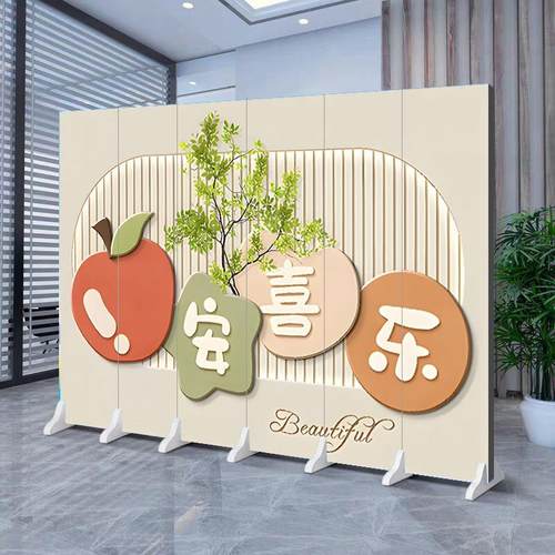 屏风隔断可折叠简约现代奶油风办公室移动客厅酒店遮挡帘饭店包间