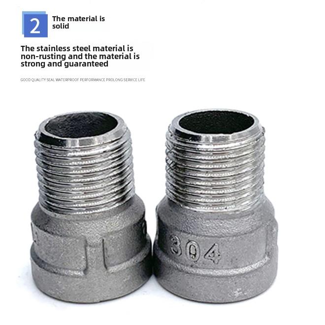 腾鑫304不锈钢内外线直伸加长等径螺纹水管接头4点316L外线