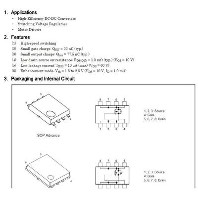 全检全测 TPH1R306PL N沟道MOS管260A60V 封装DFN TPH1R306P