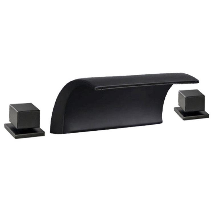 弯月亮美式分体浴缸五件套瀑布按摩浴缸冷热龙头镀铬黑白量大价优