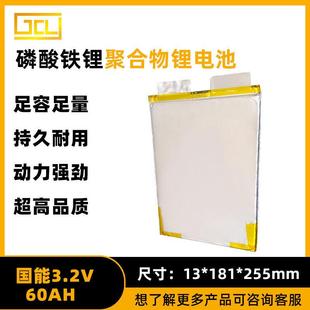 国能磷酸铁锂电池聚合物软包电芯3.2V50 60Ah75a电动车动力锂电池