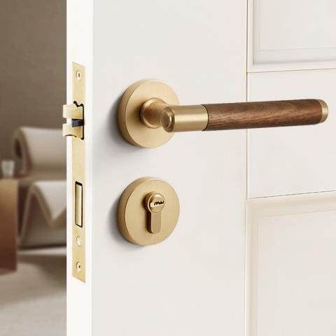 卧室防盗门不锈钢拉手门吸平开合页五金配件家用静音门把手套装