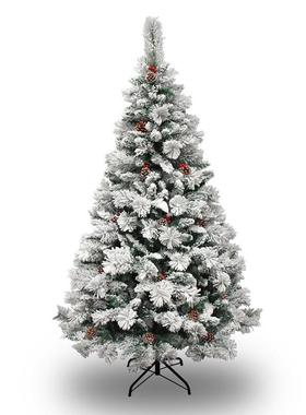 加密植绒粘白色雪诞树红SHH001挂枝大型雪落果圣树商场橱柜摆件