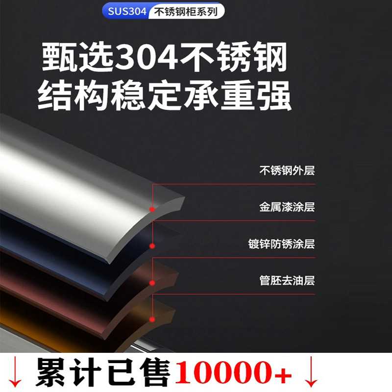 304不锈钢矮柜室外工具文件资料储物收纳车库小柜抽屉带锁床头柜