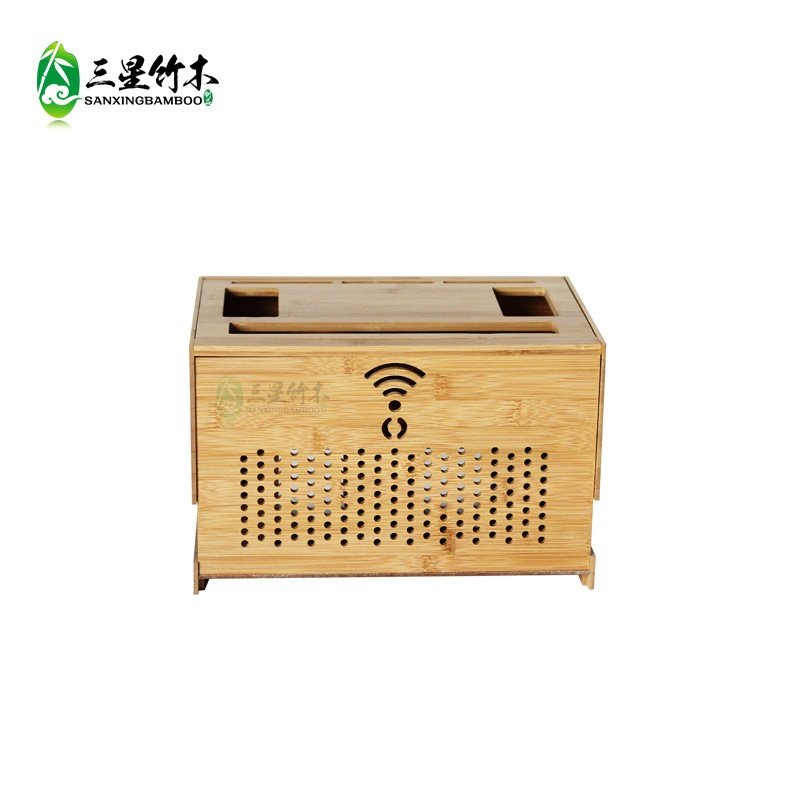 竹制无线路由器收纳盒可拆卸整理盒家用多功能理线盒源厂家收纳盒