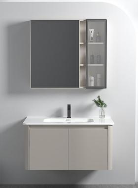 加厚柜太空铝浴室柜组合圆弧盆陶洗瓷一盆洗体手76510间智能镜收