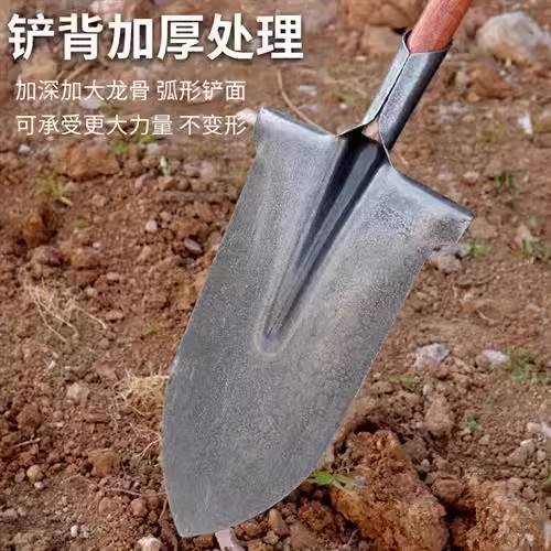 kt德国铁锹全锰钢挖土地挖树尖锹加厚家用铲子户外铁铲农