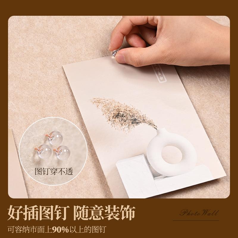 免打毛毡板示片墙软木板背孔502景照板幼儿园美术作品展墙创意装