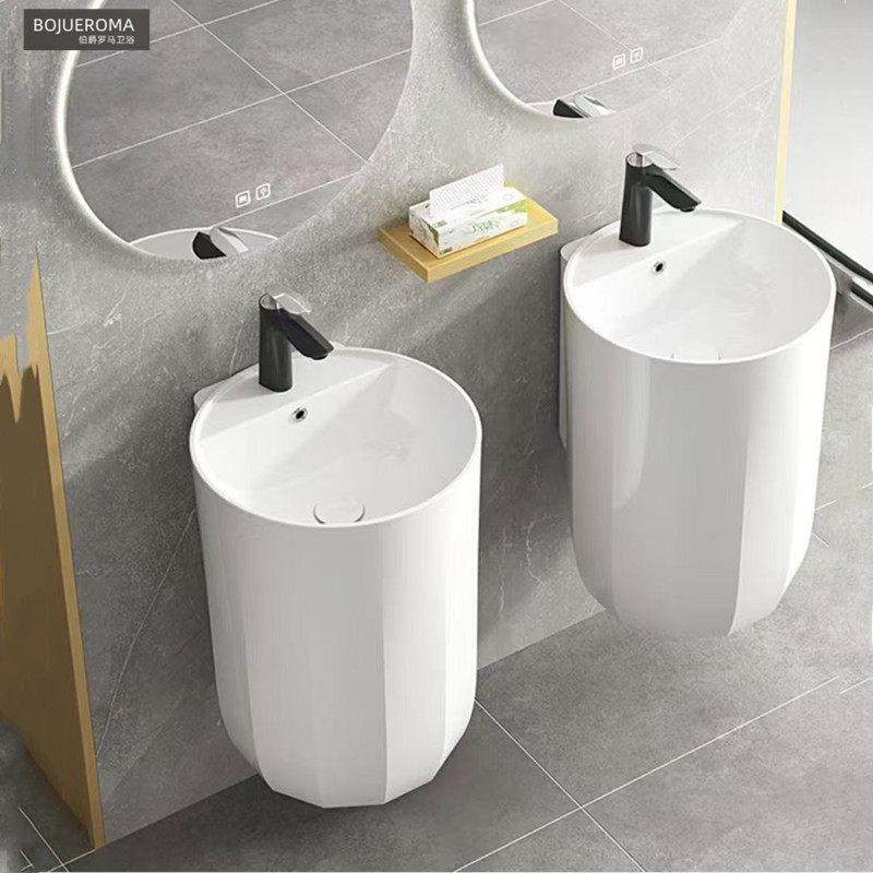 新款小户型挂墙式洗手盆一体陶瓷洗脸盆卫生间阳台挂盆洗漱池面盆,家装主材,立柱盆,淘宝优惠券,粉丝福利购,淘宝优惠卷