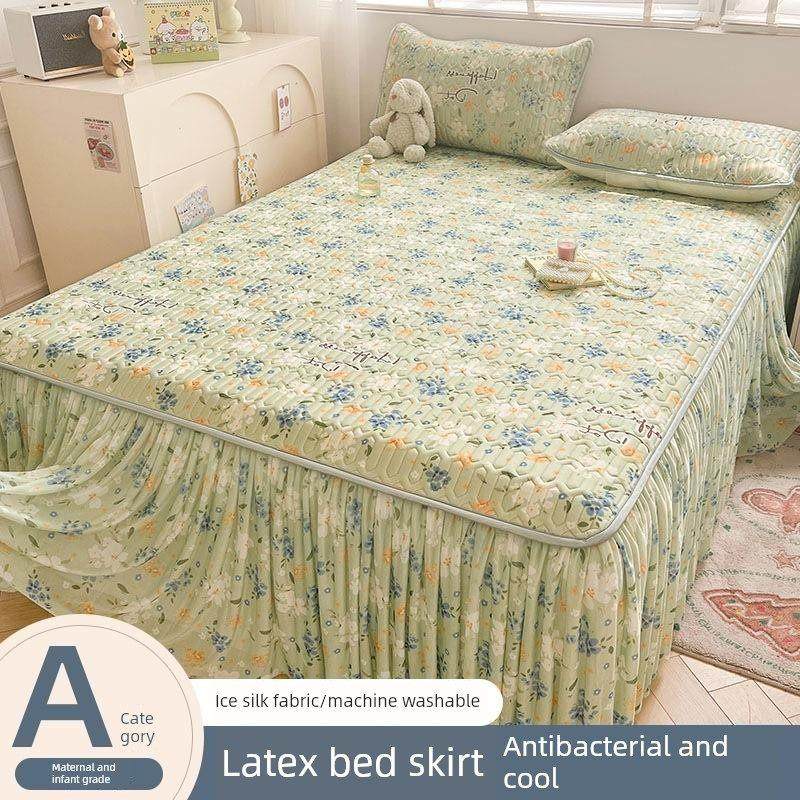 夏季乳胶垫床裙三件套印花新中国空调软垫床罩单套全包床罩,床上用品,床罩,淘宝优惠券,粉丝福利购,淘宝优惠卷