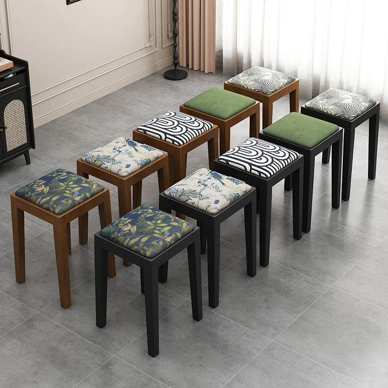 实木餐椅家用现代简约设计师款餐桌凳客厅民宿覆古布艺软包方凳子,住宅家具,餐椅,淘宝优惠券,粉丝福利购,淘宝优惠卷